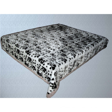 leopard print & carved cheap polyester blanket